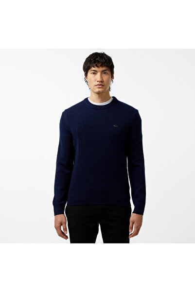 Lacoste Erkek Regular Fit Bisiklet Yaka Lacivert Triko