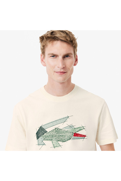 Lacoste Classic Fit Erkek Bej T-Shirt