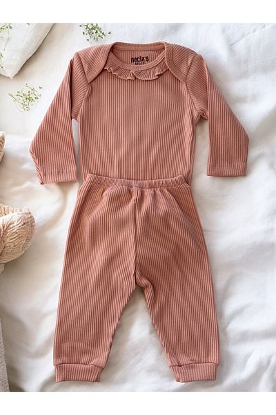 Necix's Flower Patterned 4 Piece Baby Girl Top and Bottom Set