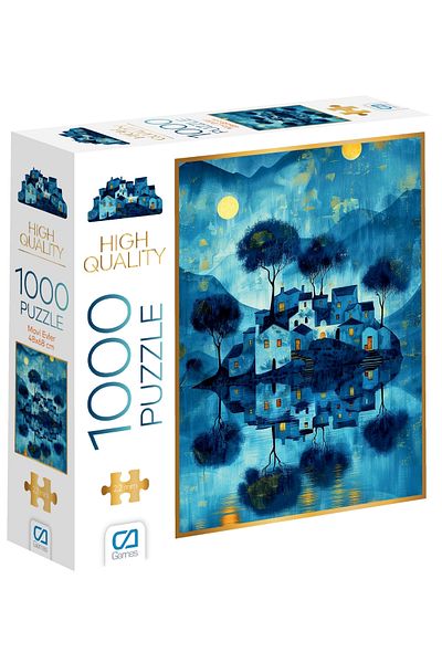 CA Games Blue Houses 1000 Pieces 2.2mm Thickness 48X68Cm Professional Hobby Puzzle Jigsaw Puzzle Series