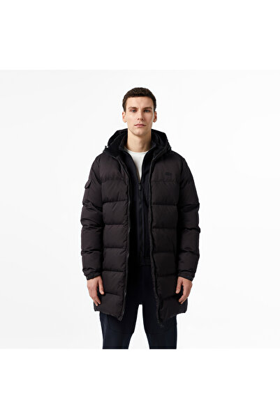 Lacoste Erkek Kapüşonlu Siyah Şişme Mont