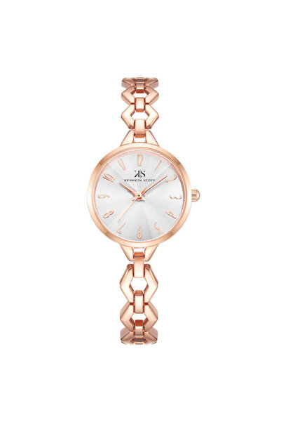 Kenneth Scott ساعة نسائية أنالوج بمينا فضية - K23508-RBKS
