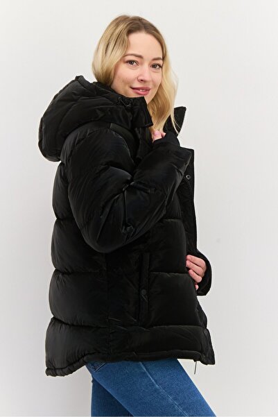 Bcbgeneration Women Quilted Hooded Puffer Jacket, Black