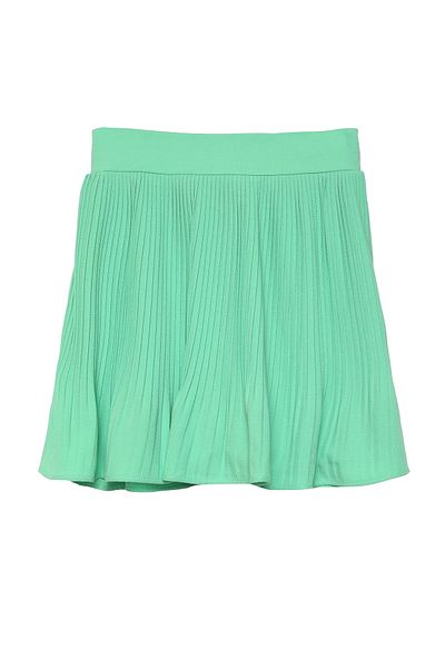 Quzu Pleated Mini Skirt with Shorts Apple Mint