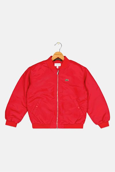Lacoste Kids Boy Mock Neck Long Sleeve Jacket, Red