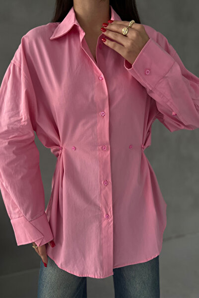 Seda Yalçın Atelier Pink Design Button Detail Basic Shirt