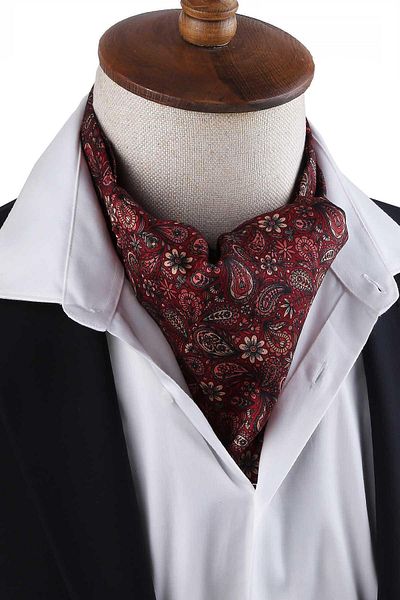 Kravatkolik Claret Red Motif Pattern Men's Scarf K598