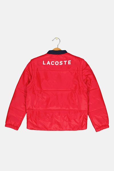 Lacoste Kids Boy Embroidered Logo Puffer Jacket, Red