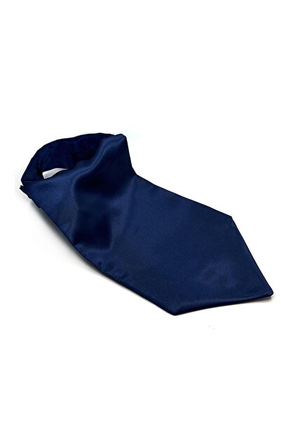 Kravatkolik Navy Blue Plain Ascot Scarf K574