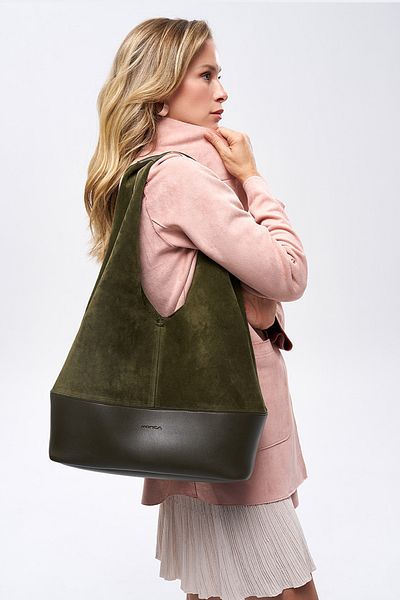 MORCA Γνήσια Suede Casual Τσάντα ώμου Χακί