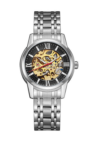 Kenneth Scott Men's Mechanical Black Dial Watch - K22311-SBSB