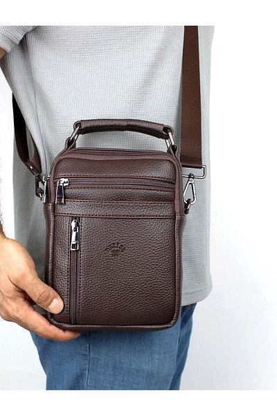 deri,se club Men's Brown Shoulder Strap Bag - Multi-Compartment Hand and Shoulder Bag