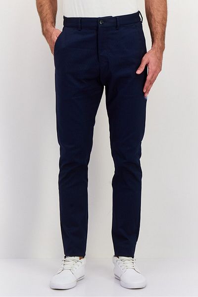 Esprit Men Slim Fit Textured Long Dress Pants, Navy
