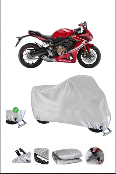 Breen Honda Cbr650R Lock Compatible Waterproof Durable Motorcycle Tarpaulin-Gray