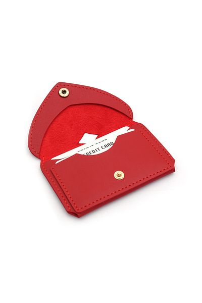 Womancraft Red Card Holder - Women's Heart Wallet and Accessory with Card Compartment