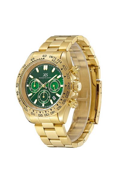 Kenneth Scott Kenneth Scott Men Multi Function Green Dial Watch - K23123-GBGH