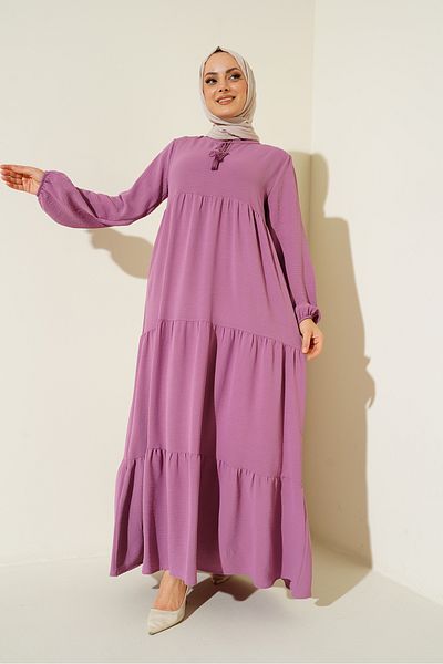 Bigdart Φόρεμα Hijab με κορδόνια 1627 - D. Fuchsia