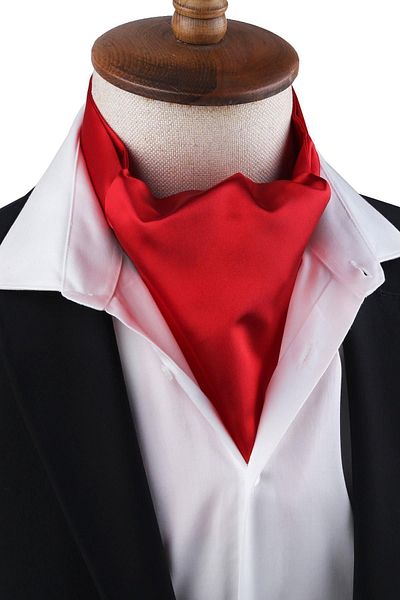 Kravatkolik Red Plain Ascot Scarf K573