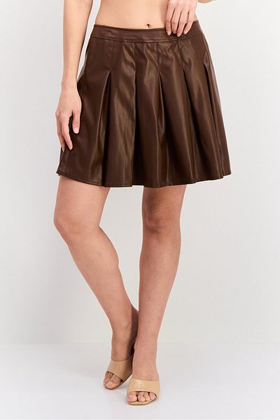 Threadbare Women Plain Mini Skirt, Brown