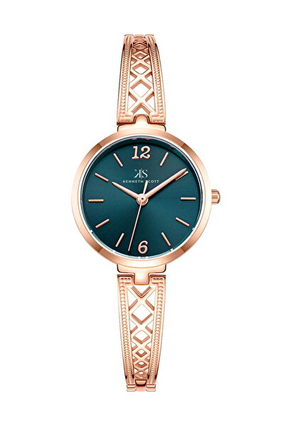 Kenneth Scott ساعة نسائية أنالوج بمينا زرقاء - K22518-RBKH