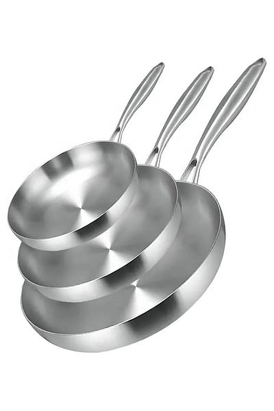 mastergold a Healthy Stainless Steel Frypan Rust Resistant With 3 Layers , Suitable For all Types Of Oven 30CM