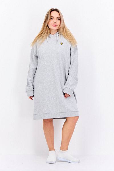 Lyle & Scott Women Hood Long Sleeves Sweater Dress, Grey