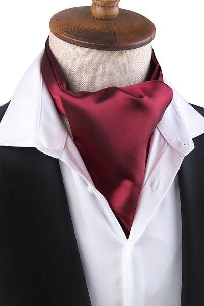 Kravatkolik Claret Red Plain Ascot Scarf K571