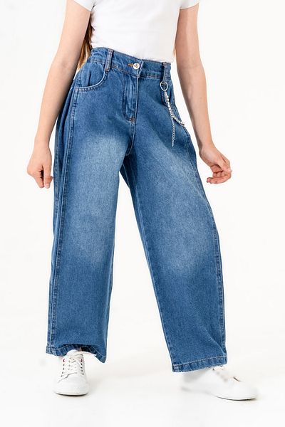 GİYİCEM TEKSTİL 2160 Model Girl's Chain Long Jeans