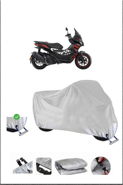 Breen قفل Aprilia SRGT200 متوافق مع غطاء دراجة نارية متين مقاوم للماء - رمادي