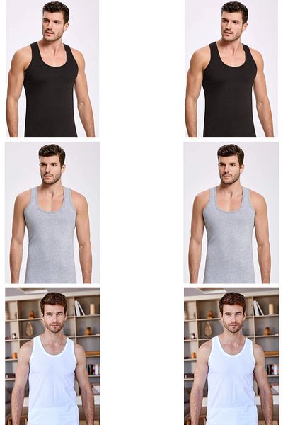 QULAT 6 Pack Cotton Men's Sling Tank Top