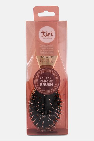 Tiri Premium Chrome Mini Hair Brush, Rose Gold