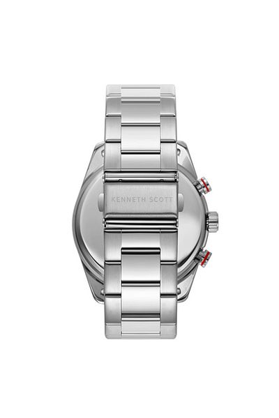 Kenneth Scott Kenneth Scott K24117-SBSW Men Analog Display Watch & Stainless Steel Strap Silver