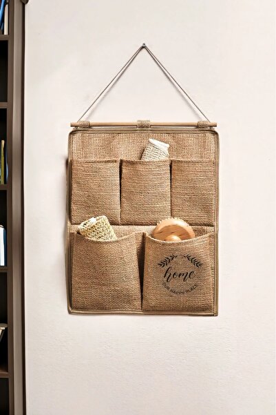 Rope Home Jüt 5 Cepli Çok Amaçlı Askılı Duvar Tipi Dolap Içi Banyo Mutfak Düz...