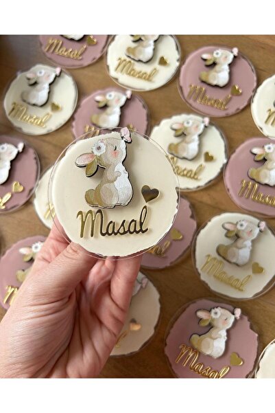 hobidünyam- Tavşan Figürlü Pleksi Hediyelik Magnet 10 Adet