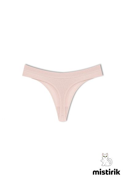 MİSTİRİK Paulo Model Ribbed Thong Slip No Marks Briefs Light Pink Color