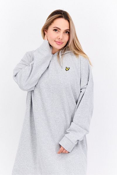 Lyle & Scott Women Hood Long Sleeves Sweater Dress, Grey