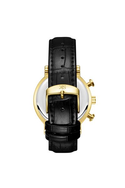Kenneth Scott Kenneth Scott K23151-GLBW Men Chrono & Multi Function Display Watch & Genuine Leather  Strap Black