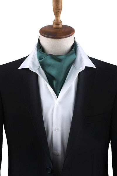 Kravatkolik Green Plain Ascot Scarf K580
