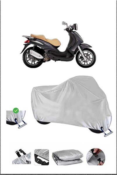 Breen قفل بياجيو بيفرلي 250 متوافق مع غطاء دراجة نارية متين مقاوم للماء - رمادي