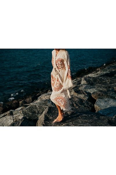 Pamukme COTTON KAFTAN-THE SUN RED
