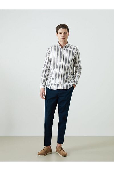 LC Waikiki Regular Fit Long Sleeve Striped Poplin Men's Shirt