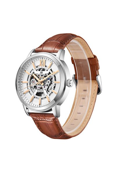 Kenneth Scott Kenneth Scott K24323-SLDWK Men Automatic  Display Watch & Leather  Strap Brown