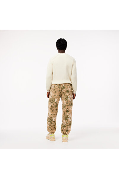 Lacoste Erkek Tapered Fit Desenli Bej Eşofman Altı