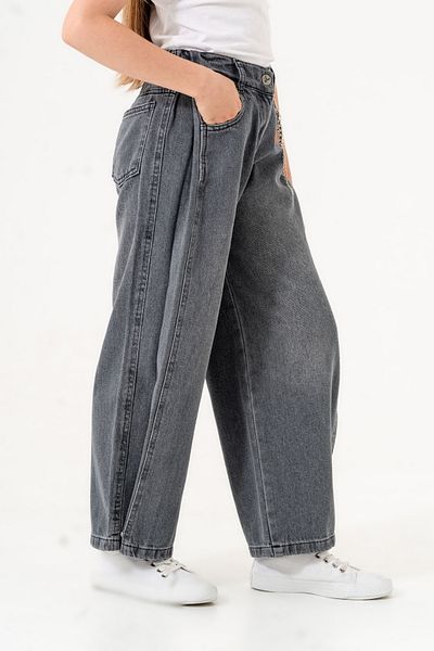 GİYİCEM TEKSTİL Girls' Jeans with Snap Chain