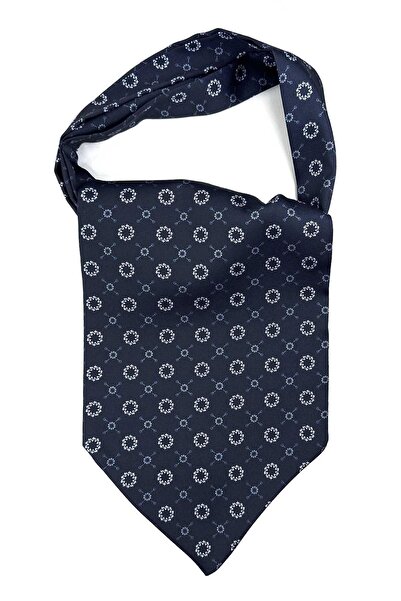 Kravatkolik Чорно-синій мотивний малюнок Чоловічий шарф K599