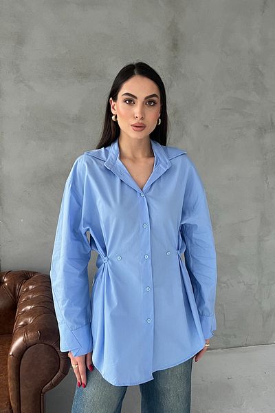Seda Yalçın Atelier Cămașă de bază cu detaliu cu nasturi cu design albastru