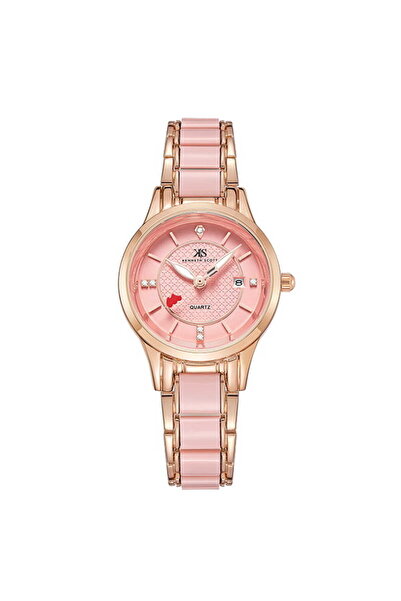 Kenneth Scott ساعة نسائية أنالوج بمينا وردية - K23517-RCPP