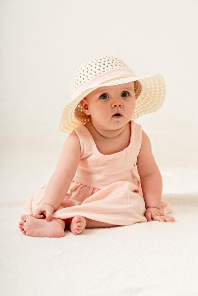 Chicsy Baby Tatlı Fitilli Şapkalı Fiyonklu Kız Bebek Elbisesi