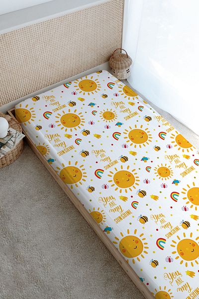 Tuğba Kuğu Smiling Pastel Printed Flat Sheet - Baby Series