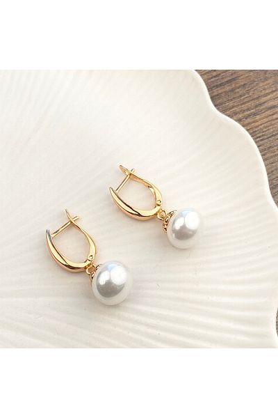 Kyver Pearl Earrings Tarnish-Free Xuping Vip Series Rose